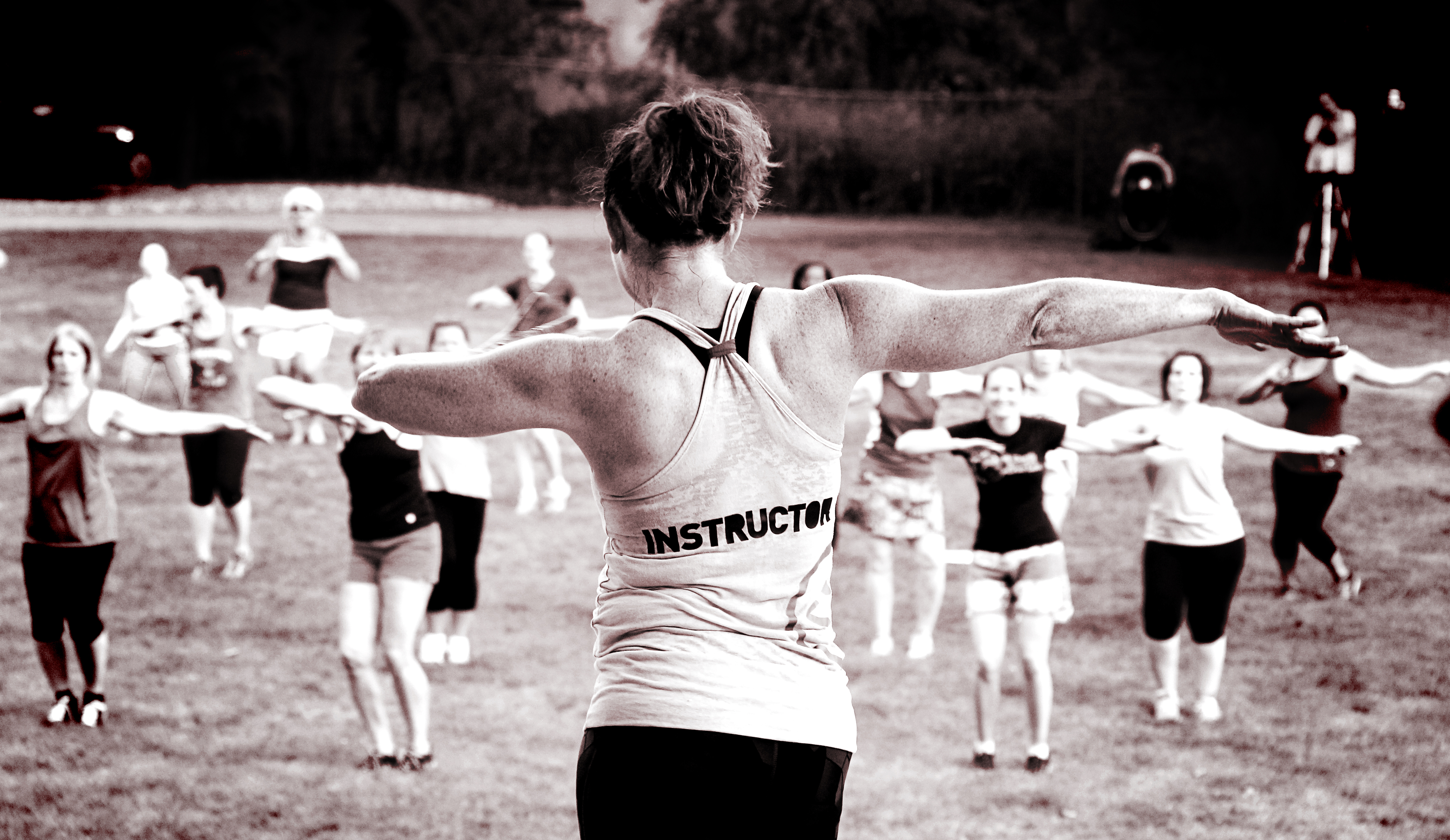 Heather leading a fitness event